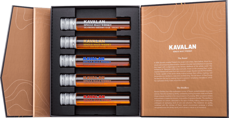 Single Malt WhiskyTesting Tube Gift Pack 5x 0,05l in GP - Kavalan