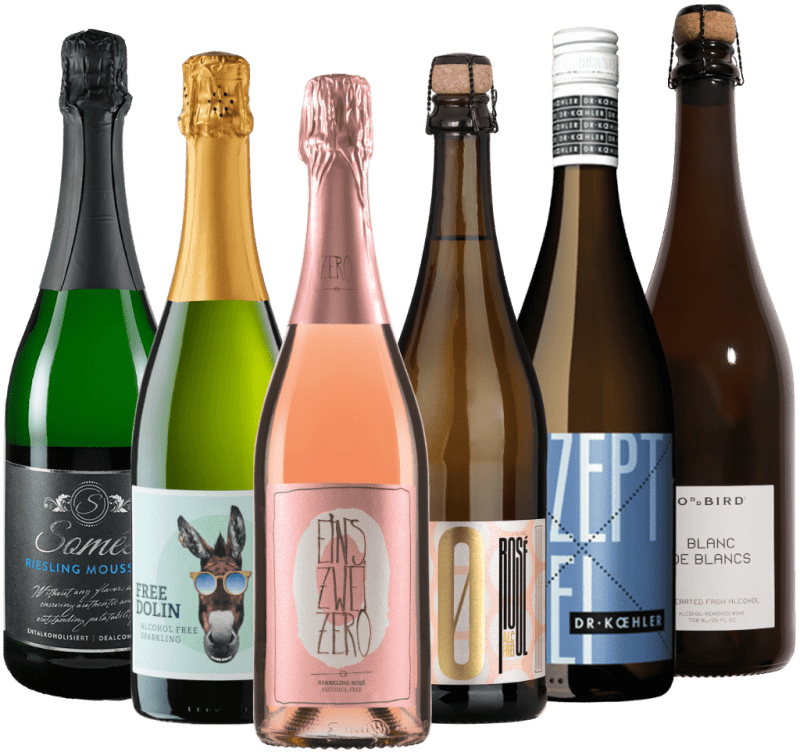 6-pack provarpaket alkoholfritt mousserande vin – alkoholfritt bubbel genom dagen