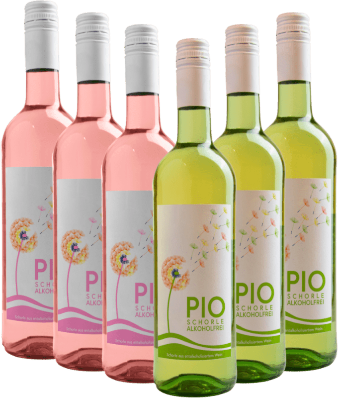 Sommarögonblick i vitt & rosé med PIO alkoholfri vinglassprit – 6x prova paket