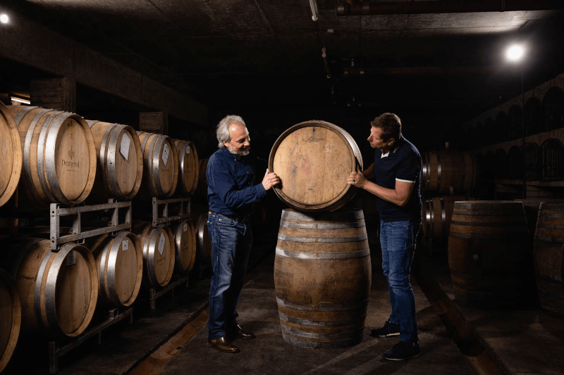 Jürgen Doetsch och Hans-Jörg Lüchau i vinkällaren
