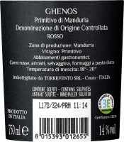 Förhandsvisning: 12x Vorteils-Weinpaket Ghenos Primitivo di Manduria DOC - Torrevento